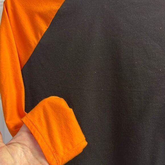 Celebrate Halloween Glitter Skull & Crossbones Baseball Shirt-XL-14/16 Plus Girl - Picture 5 of 15